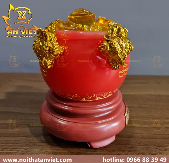 Bát Tụ Bảo Ngọc Chiêu Tài Chiêu Lộc, Bát Tụ Bảo phong thuỷ - Cao 21cm - BTB2302