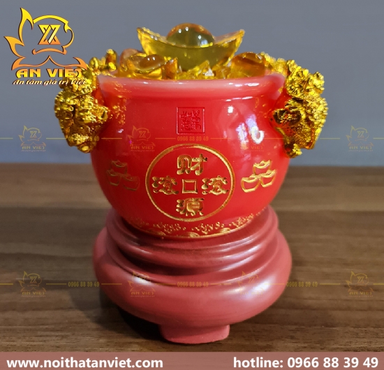 Bát Tụ Bảo Ngọc Chiêu Tài Chiêu Lộc, Bát Tụ Bảo phong thuỷ - Cao 21cm - BTB2302