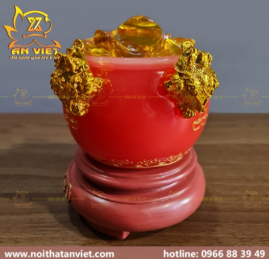 Bát Tụ Bảo Ngọc Chiêu Tài Chiêu Lộc, Bát Tụ Bảo phong thuỷ - Cao 21cm - BTB2302