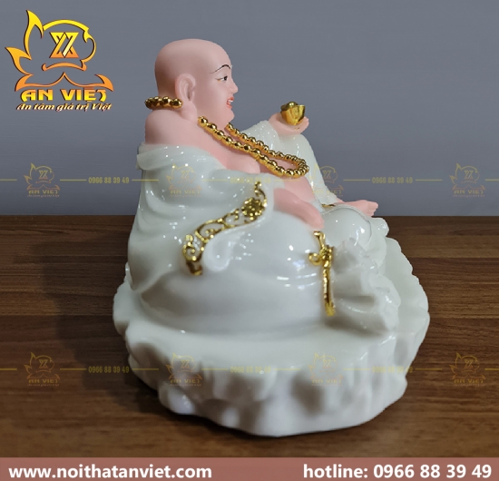 Tượng Phật Di Lặc cầm thỏi vàng - ngang 30cm - PDL2301