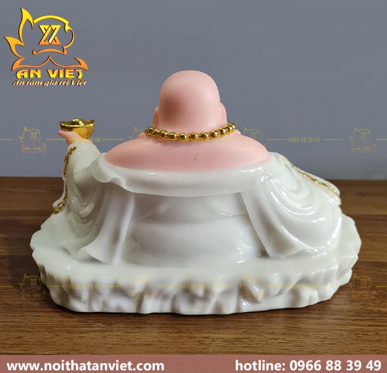 Tượng Phật Di Lặc cầm thỏi vàng - ngang 30cm - PDL2301
