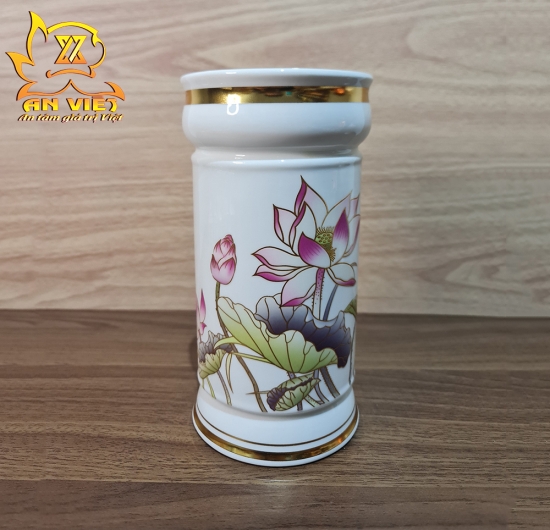 Bộ Thờ Cúng Gốm Sứ Trắng Hoa Sen - DTC2405 - Hoa Sen
