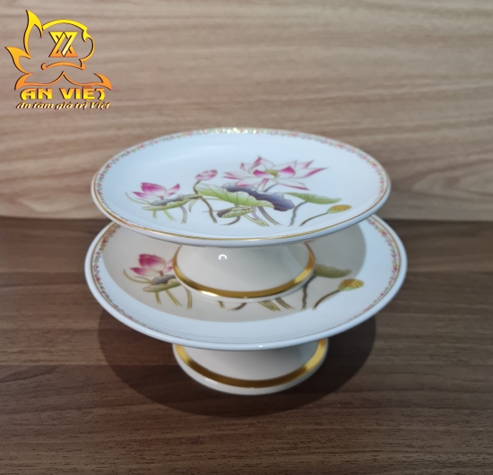 Bộ Thờ Cúng Gốm Sứ Trắng Hoa Sen - DTC2405 - Hoa Sen