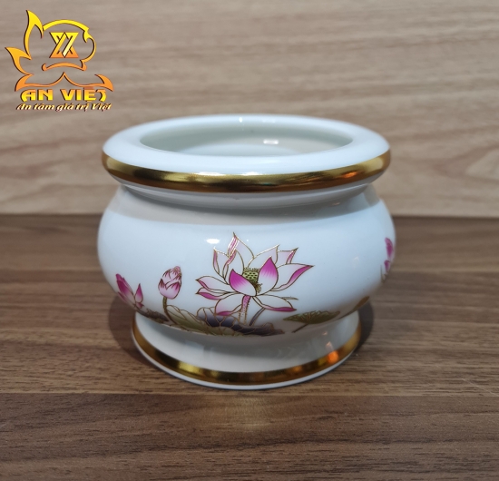 Bộ Thờ Cúng Gốm Sứ Trắng Hoa Sen - DTC2405 - Hoa Sen