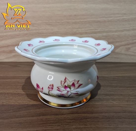 Bộ Thờ Cúng Gốm Sứ Trắng Hoa Sen - DTC2405 - Hoa Sen