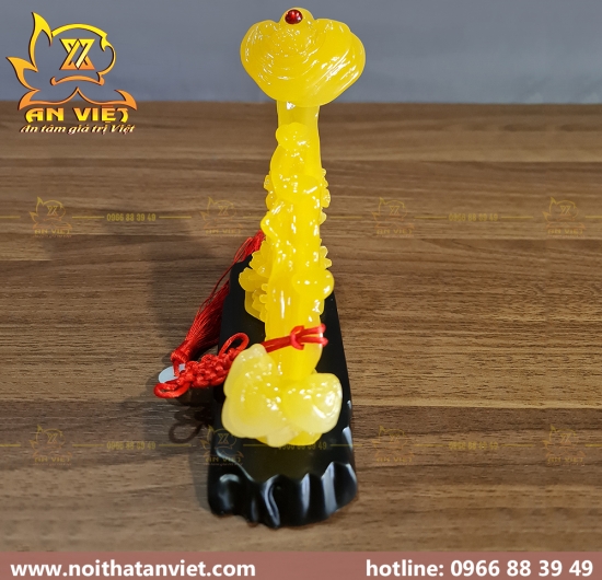 Gậy Như Ý Ngọc Phẩm tặng kèm tua rua ngọc bội - 16cm - Màu Vàng - GNY2301