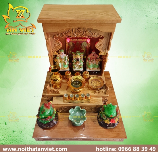 [Mệnh Mộc] Trọn Bộ Bàn Thờ Thần Tài Thổ Địa hợp cho người Mệnh Mộc
