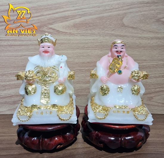 Bộ Tượng Thần Tài - Thổ Địa Phú Quý [Hợp Mệnh KIM] - Cao 15cm - TD2501