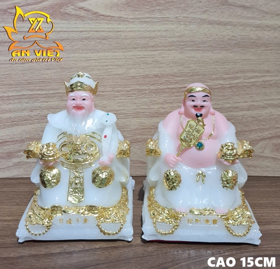 Bộ Tượng Thần Tài - Thổ Địa Phú Quý [Hợp Mệnh KIM] - Cao 15cm - TD2501
