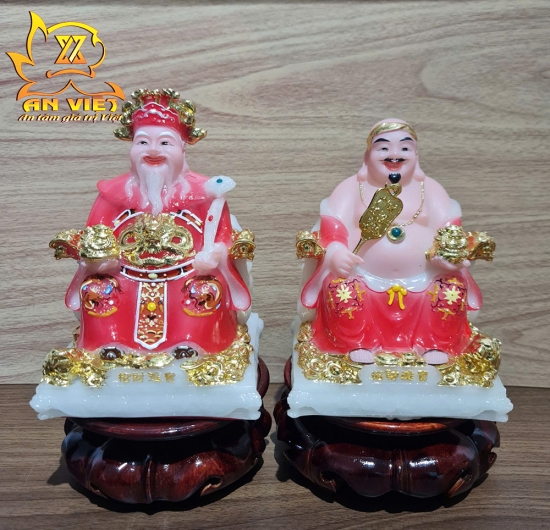 Bộ Tượng Thần Tài - Thổ Địa Phú Quý [Hợp Mệnh HỎA] - Cao 15cm - TD2502