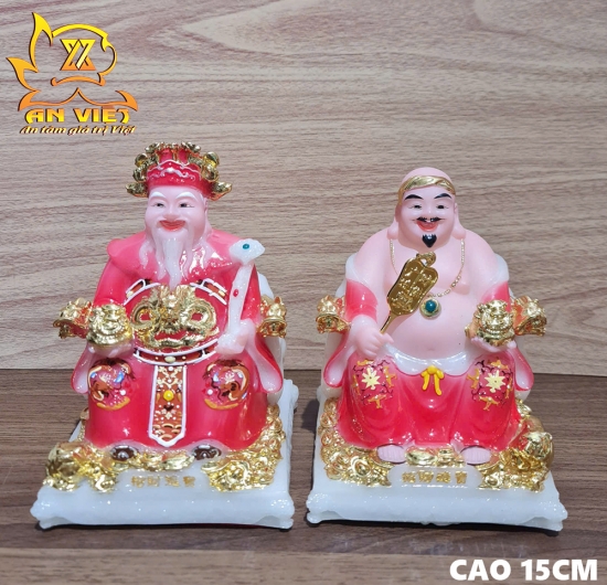 Bộ Tượng Thần Tài - Thổ Địa Phú Quý [Hợp Mệnh HỎA] - Cao 15cm - TD2502