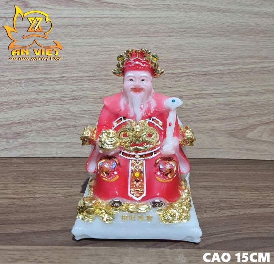 Bộ Tượng Thần Tài - Thổ Địa Phú Quý [Hợp Mệnh HỎA] - Cao 15cm - TD2502