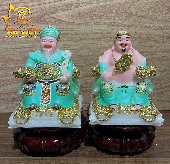 Bộ Tượng Thần Tài - Thổ Địa Phú Quý [Hợp Mệnh THỦY] - Cao 15cm - TD2503