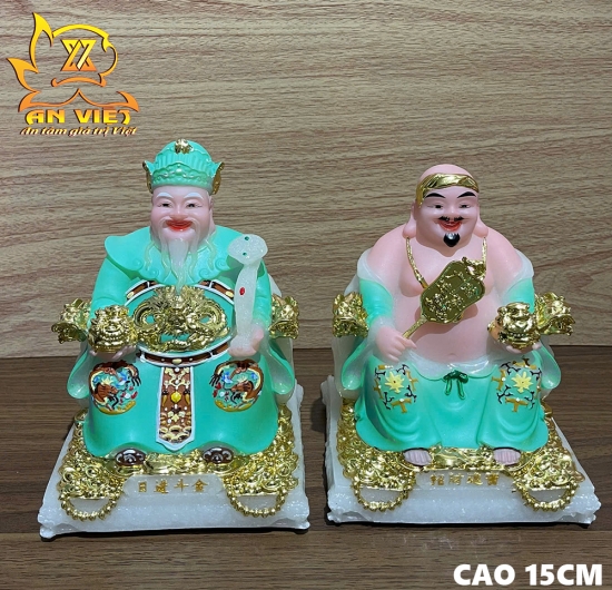 Bộ Tượng Thần Tài - Thổ Địa Phú Quý [Hợp Mệnh THỦY] - Cao 15cm - TD2503