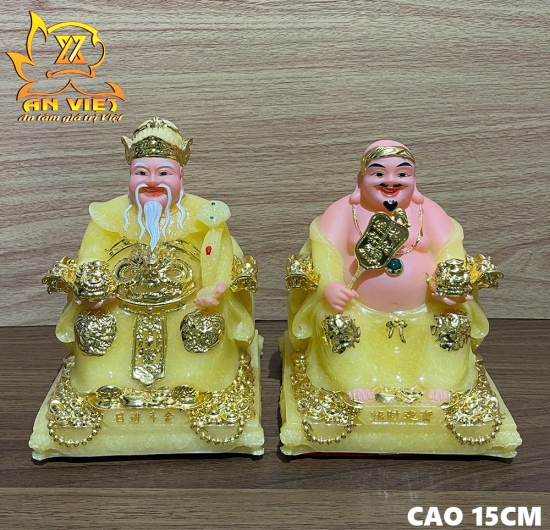 Bộ Tượng Thần Tài - Thổ Địa Phú Quý [Hợp Mệnh THỔ] - Cao 15cm - TD2504