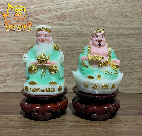 Bộ 3 Tượng Thần Tài - Thổ Địa - Thần T.iền [Hợp Mệnh MỘC] Phát Lộc TD2505