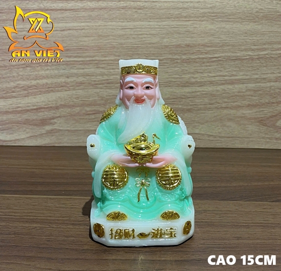 Bộ 3 Tượng Thần Tài - Thổ Địa - Thần T.iền [Hợp Mệnh MỘC] Phát Lộc TD2505