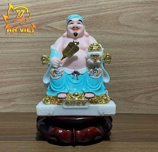 Bộ Tượng Thần Tài - Thổ Địa Phú Quý Gấm [Hợp Mệnh THỦY] - Cao 20cm - TD2506