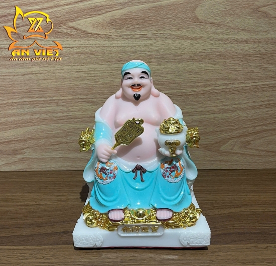Bộ Tượng Thần Tài - Thổ Địa Phú Quý Gấm [Hợp Mệnh THỦY] - Cao 20cm - TD2506