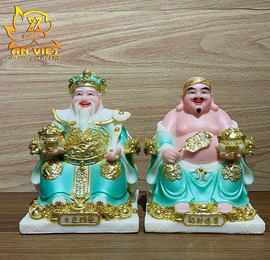 Bộ Tượng Thần Tài - Thổ Địa Phú Quý [Hợp Mệnh THỦY] - Cao 20cm - TD2507