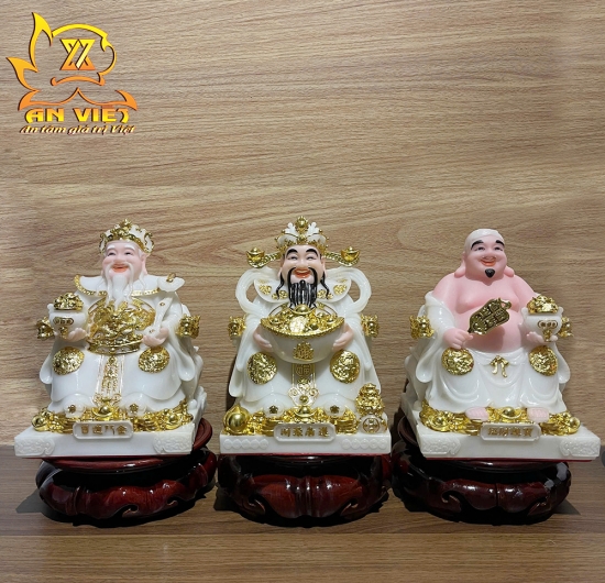Bộ 3 Tượng Thần Tài-Thổ Địa-Thần T.iền Phú Quý [Hợp Mệnh KIM] - Phú Quý TD2508