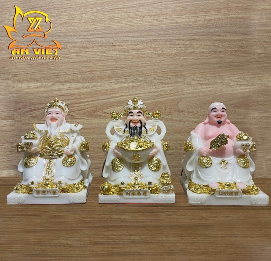 Bộ 3 Tượng Thần Tài-Thổ Địa-Thần T.iền Phú Quý [Hợp Mệnh KIM] - Phú Quý TD2508