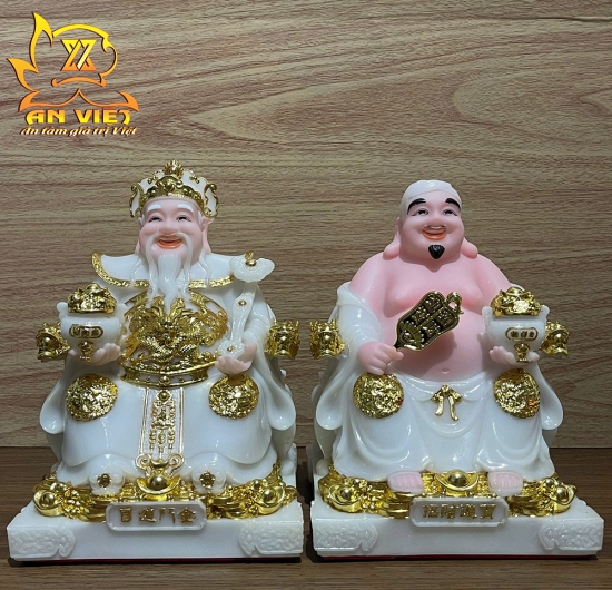 Bộ 3 Tượng Thần Tài-Thổ Địa-Thần T.iền Phú Quý [Hợp Mệnh KIM] - Phú Quý TD2508