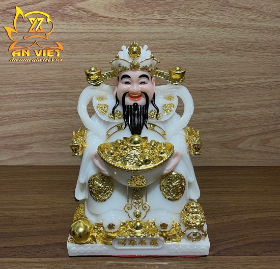 Bộ 3 Tượng Thần Tài-Thổ Địa-Thần T.iền Phú Quý [Hợp Mệnh KIM] - Phú Quý TD2508