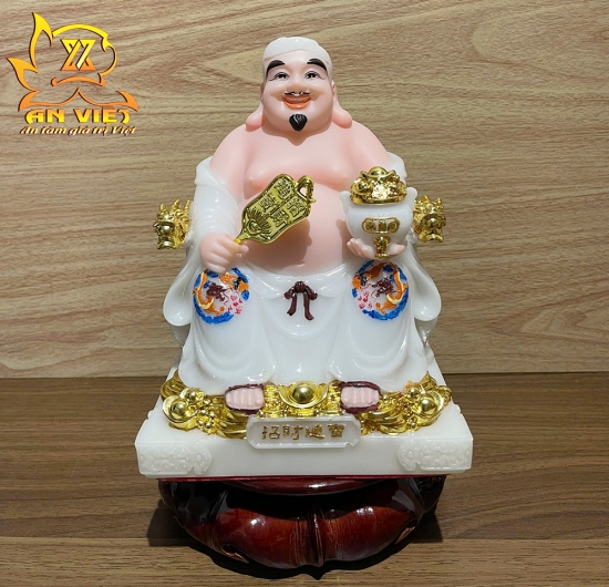 Bộ Tượng Thần Tài - Thổ Địa Phú Quý Gấm [Hợp Mệnh KIM] - Cao 20cm - TD2509