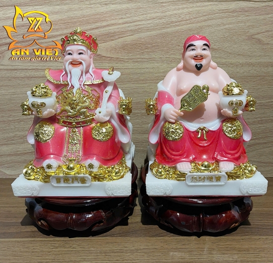 Bộ Tượng Thần Tài - Thổ Địa Phú Quý [Hợp Mệnh HỎA] - Cao 20cm - TD2511