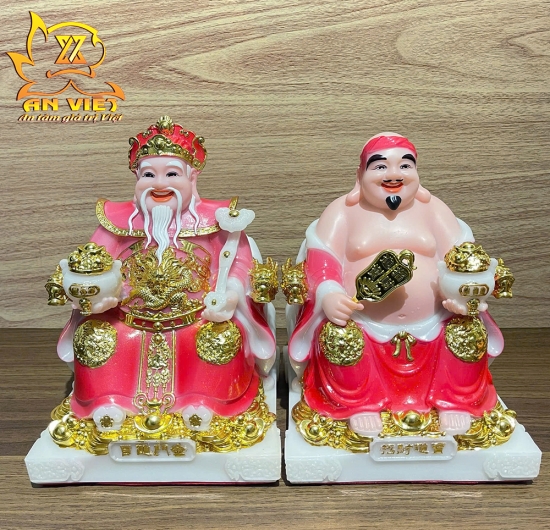 Bộ Tượng Thần Tài - Thổ Địa Phú Quý [Hợp Mệnh HỎA] - Cao 20cm - TD2511