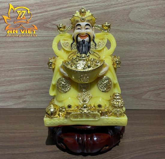 Tượng Thần Tài Phát - Tượng Thần Tiền Phú Quý [Hợp Mệnh THỔ] - Cao 20cm