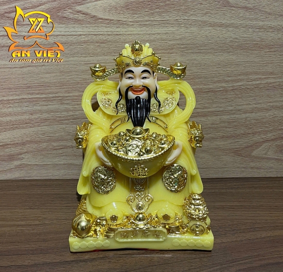 Tượng Thần Tài Phát - Tượng Thần Tiền Phú Quý [Hợp Mệnh THỔ] - Cao 20cm
