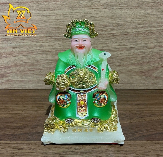 Bộ Tượng Thần Tài - Thổ Địa Phú Quý [Hợp Mệnh MỘC] - Cao 15cm - TD2513