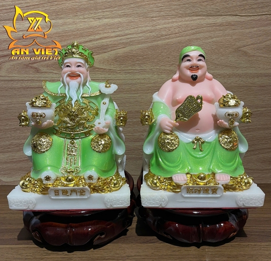 Bộ Tượng Thần Tài - Thổ Địa Phú Quý [Hợp Mệnh MỘC] - Cao 20cm - TD2514