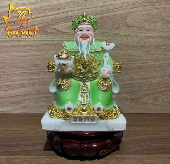 Bộ Tượng Thần Tài - Thổ Địa Phú Quý [Hợp Mệnh MỘC] - Cao 20cm - TD2514