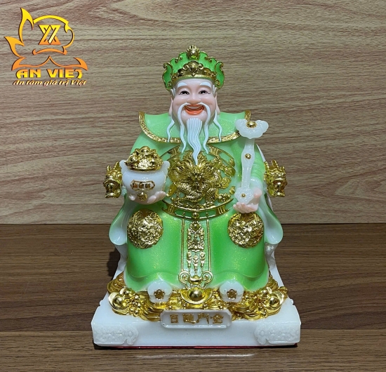 Bộ Tượng Thần Tài - Thổ Địa Phú Quý [Hợp Mệnh MỘC] - Cao 20cm - TD2514