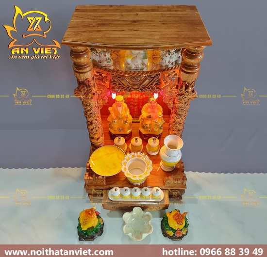 [Mệnh Thổ] Trọn Bộ Bàn Thờ Thần Tài Thổ Địa hợp cho người Mệnh Thổ