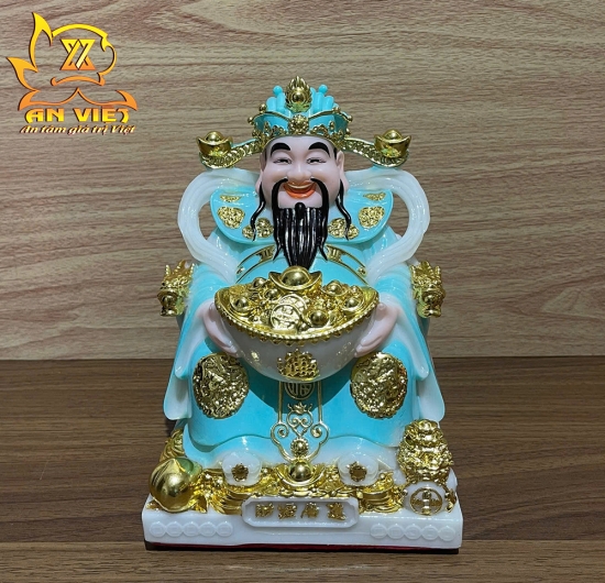 Tượng Thần Tài Phát - Tượng Thần Tiền Phú Quý [Hợp Mệnh Thủy] - Cao 20cm