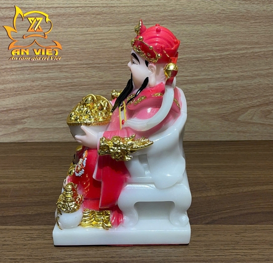 Tượng Thần Tài Phát - Tượng Thần Tiền Phú Quý Gấm [Hợp Mệnh Hỏa] - Cao 20cm