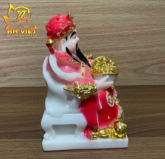 Tượng Thần Tài Phát - Tượng Thần Tiền Phú Quý Gấm [Hợp Mệnh Hỏa] - Cao 20cm