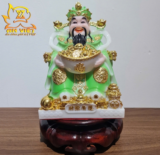 Tượng Thần Tài Phát - Tượng Thần Tiền Phú Quý [Hợp Mệnh Mộc] - Cao 20cm