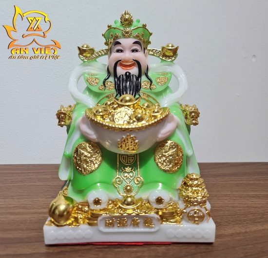 Tượng Thần Tài Phát - Tượng Thần Tiền Phú Quý [Hợp Mệnh Mộc] - Cao 20cm