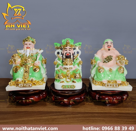 Bộ 3 Tượng Thần Tài-Thổ Địa-Thần Tiền [Hợp Mệnh MỘC] - Phú Quý TTTD2309