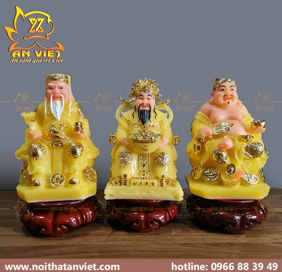 Bộ 3 Tượng Thần Tài-Thổ Địa-Thần Tiền [Hợp Mệnh THỔ] -TTTD2310