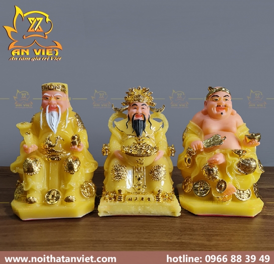 Bộ 3 Tượng Thần Tài-Thổ Địa-Thần Tiền [Hợp Mệnh THỔ] -TTTD2310