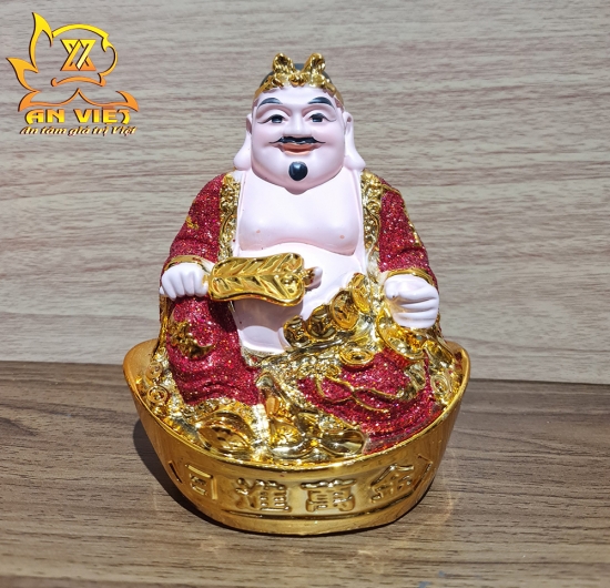 Tượng Thần Tài-Thổ Địa Ánh Kim cao 15cm [Hợp Mệnh HỎA - THỔ] - Nhựa Poly