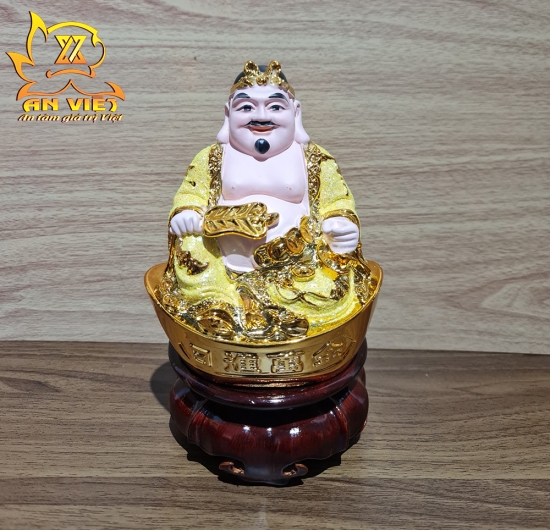 Tượng Thần Tài-Thổ Địa Ánh Kim cao 15cm [Hợp Mệnh THỔ - KIM] - Nhựa Poly