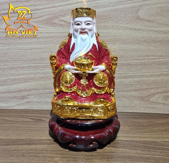 Tượng Thần Tài-Thổ Địa Ánh Kim - cao 20cm [Hợp Mệnh HỎA - THỔ] - Nhựa Poly - TTTD2421