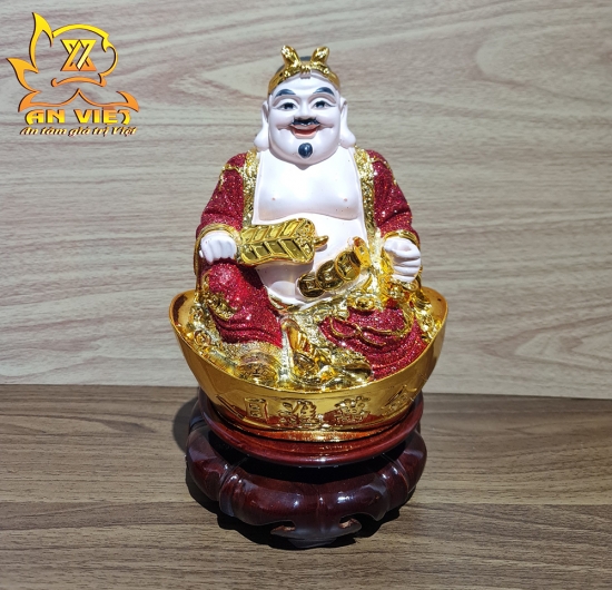 Tượng Thần Tài-Thổ Địa Ánh Kim - cao 20cm [Hợp Mệnh HỎA - THỔ] - Nhựa Poly - TTTD2421